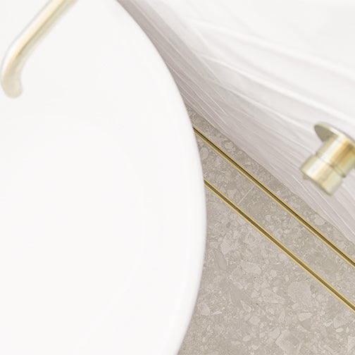 Aluminium Slimline Tile Insert Shower Drain Matt Gold 300-3000x100x21mm - Bathroom Hub