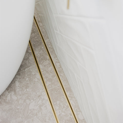 Aluminium Slimline Tile Insert Shower Drain Matt Gold 300-3000x100x21mm - Bathroom Hub