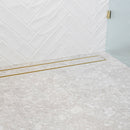 Aluminium Slimline Tile Insert Shower Drain Matt Gold 300-3000x100x21mm