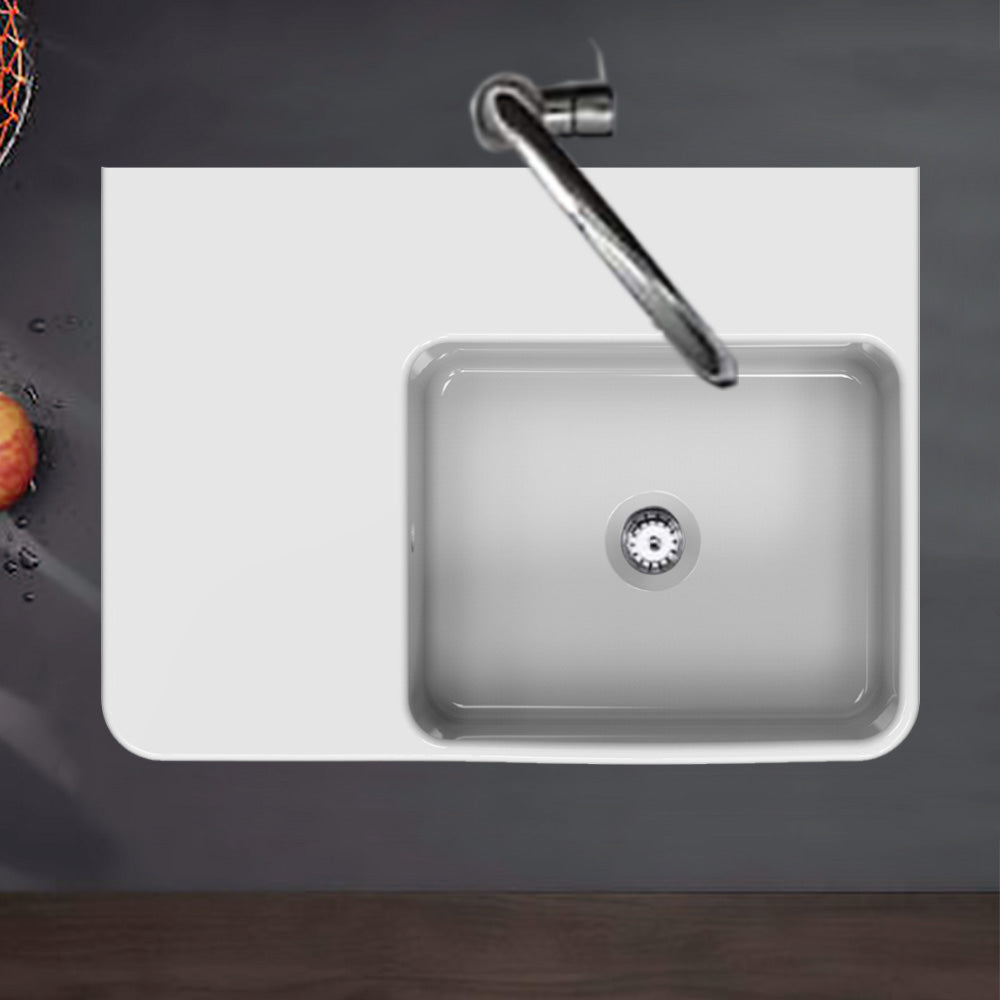 IKON ART 600 Square Bowl SHELF BASIN L/H 600 x 425 x 168mm HDI-11-201-LHS - Bathroom Hub