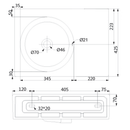 IKON ART 600 SHELF BASIN R/H 600 x 425 x 168mm HDI-11-301-RHS