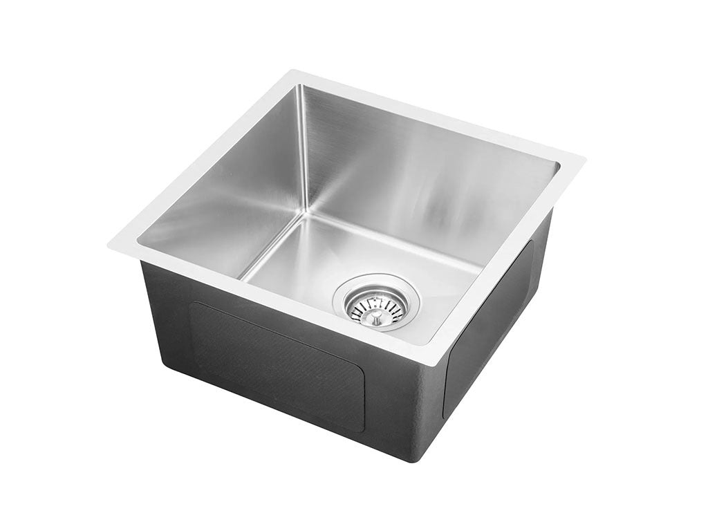 Handmade Stainless Steel Kitchen Sink / Laundry Tub (44cm x 44cm) - HMSB4444R - Bathroom Hub