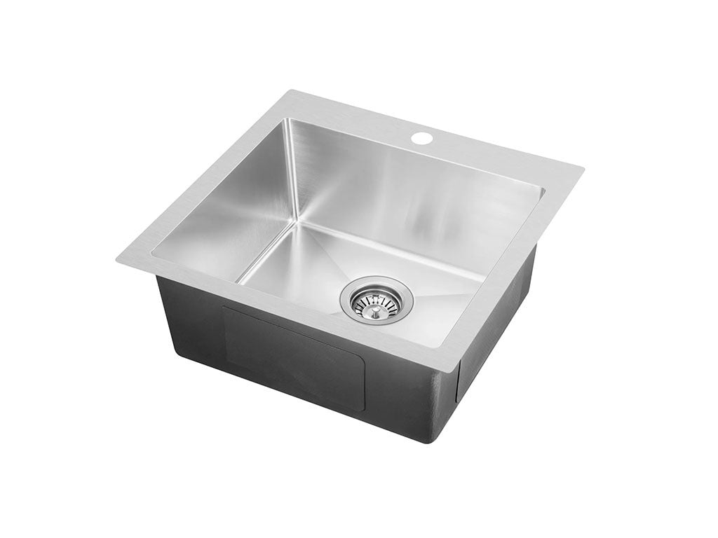 Handmade Stainless Steel Kitchen Sink / Laundry Tub (53cm x 51cm) - HMSB5351THR - Bathroom Hub