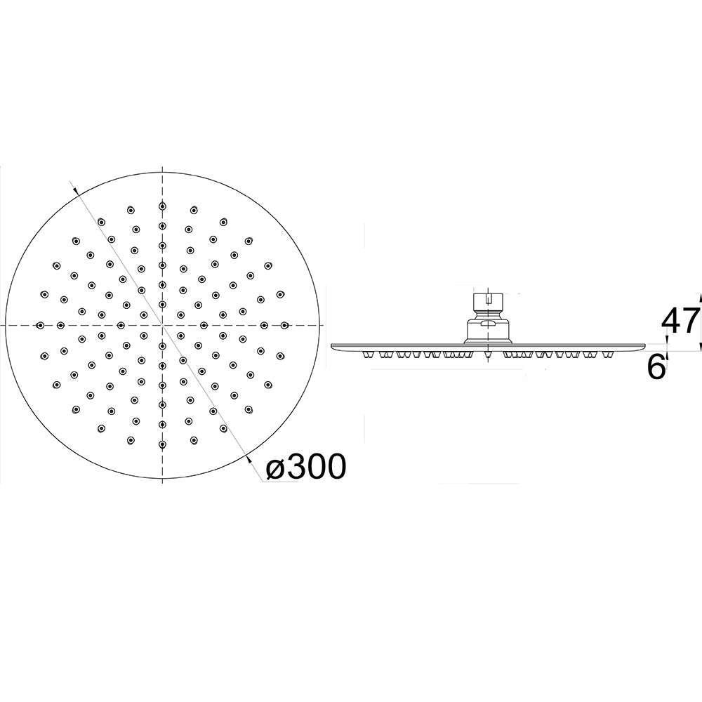 Kara Shower Head 300mm HPA11-103 - Bathroom Hub