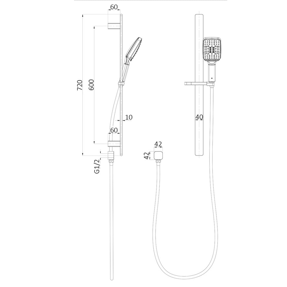 Seto Sliding Shower Rail HPA66-301 - Bathroom Hub