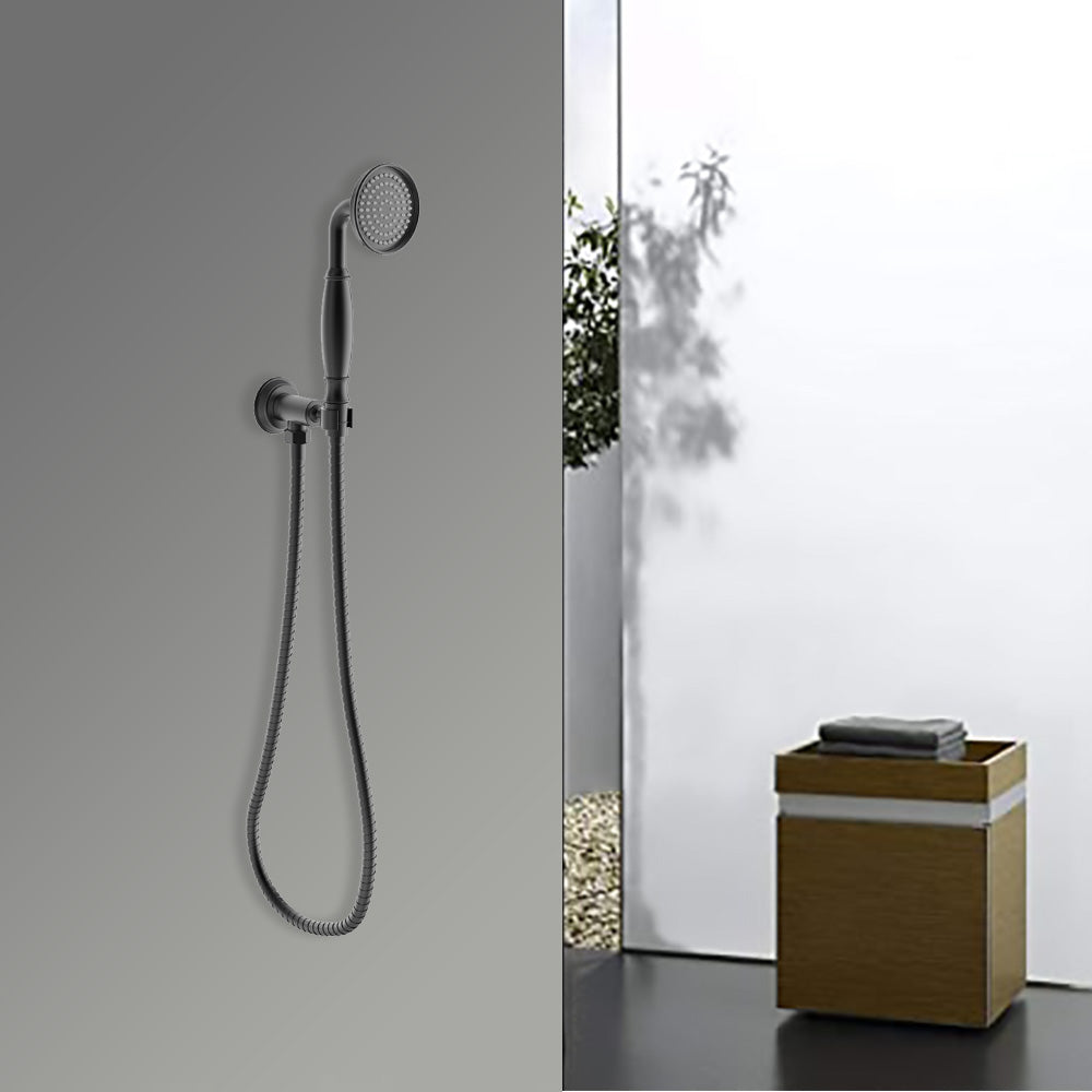 Clasico Vintage Hand shower On Wall Outlet Bracket in Matt Black - HPA868-101-1MB