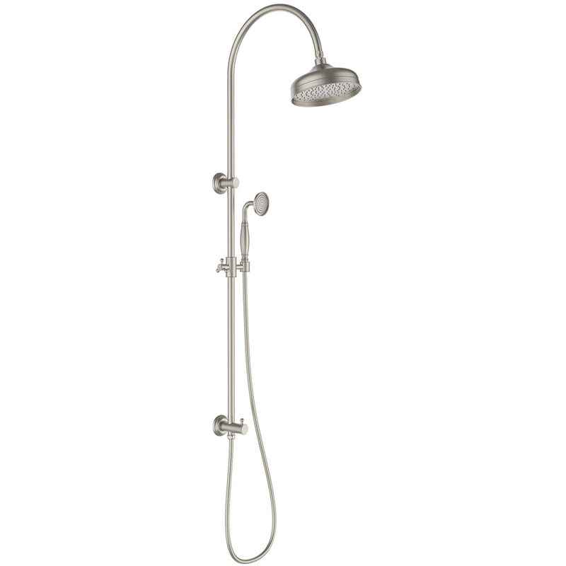 Vintage Brushed Nickel With Ceramic White Handle Bathroom Package Deal