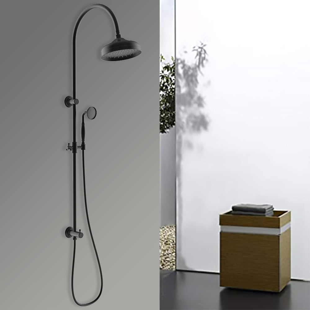Clasico Vintage Combination Shower Set in Matt Black - HPA868-201MB - Bathroom Hub