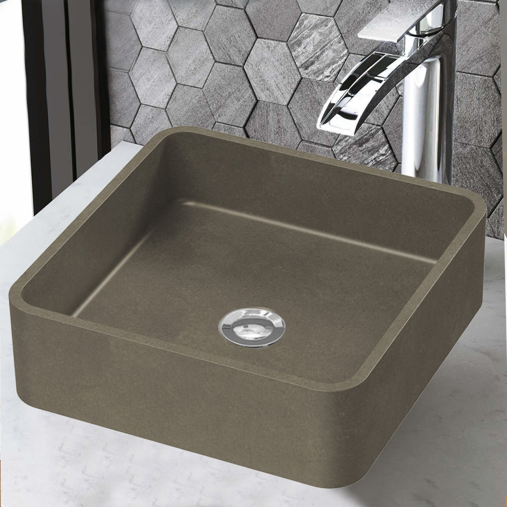 Zale Square Basin Dark Grey 360 x 360 x 120mm HTI-22-502 - Bathroom Hub