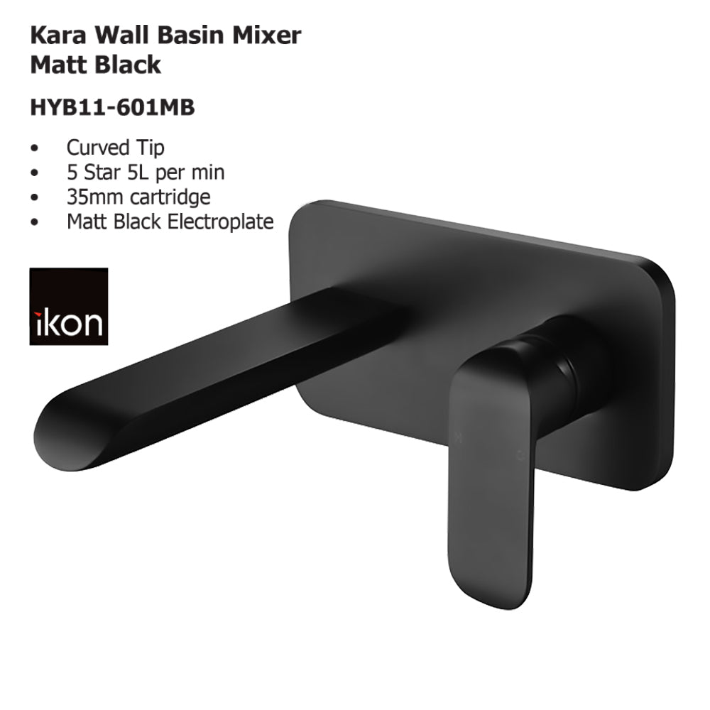Kara Wall Basin Mixer HYB11-601LF-MB - Bathroom Hub