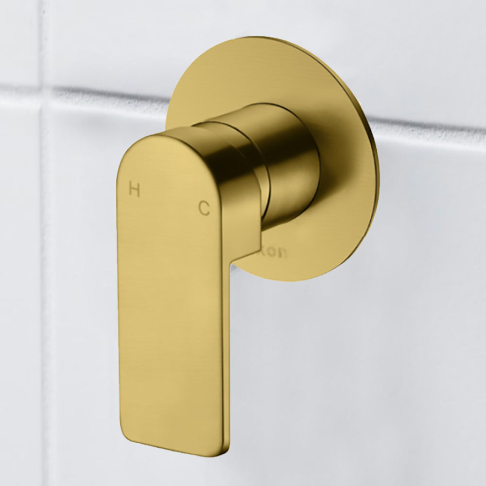 Flores Wall Mixer Brushed Gold HYB135-301BG - Bathroom Hub