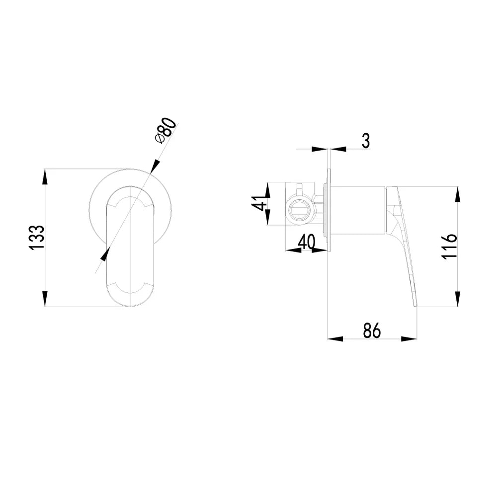 Sulu II Wall Mixer Trim Kit With Rough-In Body Brushed Gold HYB168-301TK-BG