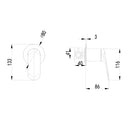 Sulu II Wall Mixer Trim Kit With Rough-In Body Gunmetal HYB168-301TK-GM