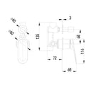 Sulu II Wall Diverter Mixer Trim Kit With Rough-In Body Brushed Nickel HYB168-502TK-BN