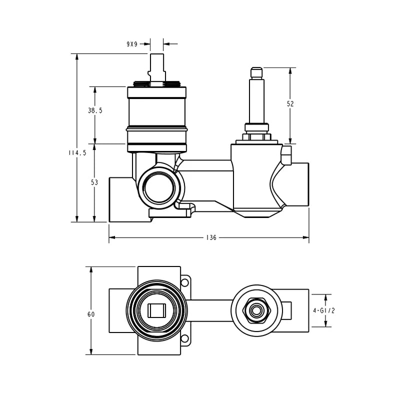 Linie Wall Mixer Rough-in Body HYB585-501BD