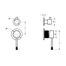 Linie Wall Mixer Diverter Trim Kit Brushed Nickel HYB585-502TK-BN