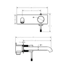 Linie Wall Basin Mixer Trim Kit Rough-In Body Matt Black HYB585-602TK-MB