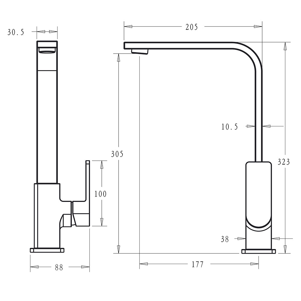 Ceram Sink Mixer Brushed Nickel HYB636-101LF-BN - Bathroom Hub