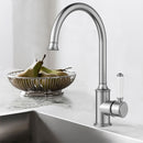 Clasico Vintage Gooseneck Sink Mixer Ceramic handler in Brushed Nickel - HYB868-101A-BN