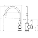 Clasico Vintage Gooseneck Sink Mixer Brushed Nickel - HYB868-101BN