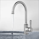 Clasico Vintage Gooseneck Sink Mixer Brushed Nickel - HYB868-101BN