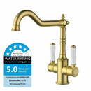 Clasico Twin Handle Gooseneck Sink Mixer Ceramic Handle HYB868-105A-BG - Bathroom Hub