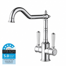 Clasico Twin Handle Gooseneck Sink Mixer Ceramic Handle HYB868-105A - Bathroom Hub