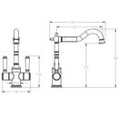 Clasico Twin Handle Gooseneck Sink Mixer Ceramic Handle HYB868-105A - Bathroom Hub