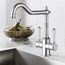 Clasico Twin Handle Gooseneck Sink Mixer Ceramic Handle HYB868-105A - Bathroom Hub