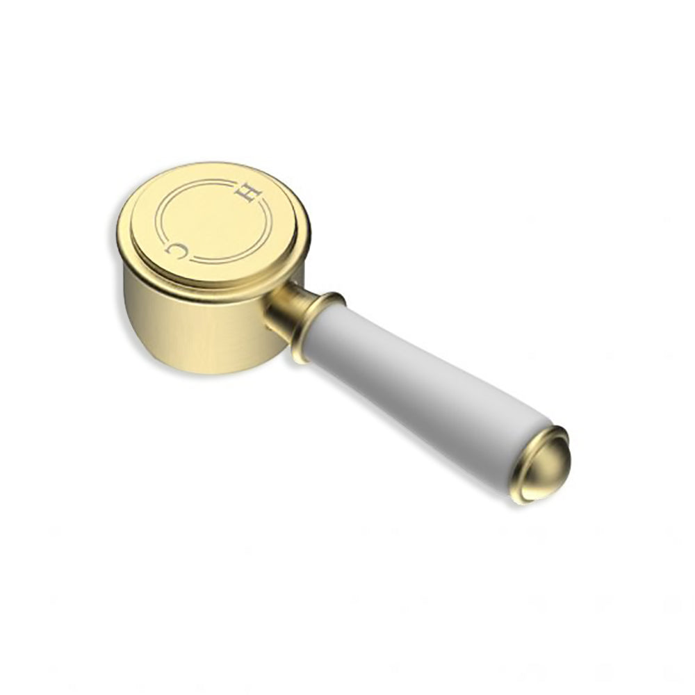 Clasico Ceramic Handle for Basin Mixer Brushed Gold - HYB868-201A-BG-HD - Bathroom Hub