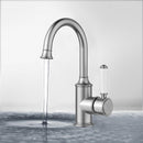 Clasico Gooseneck Basin Mixer Ceramic Handle in Brushed Nickel - HYB868-201A-BN