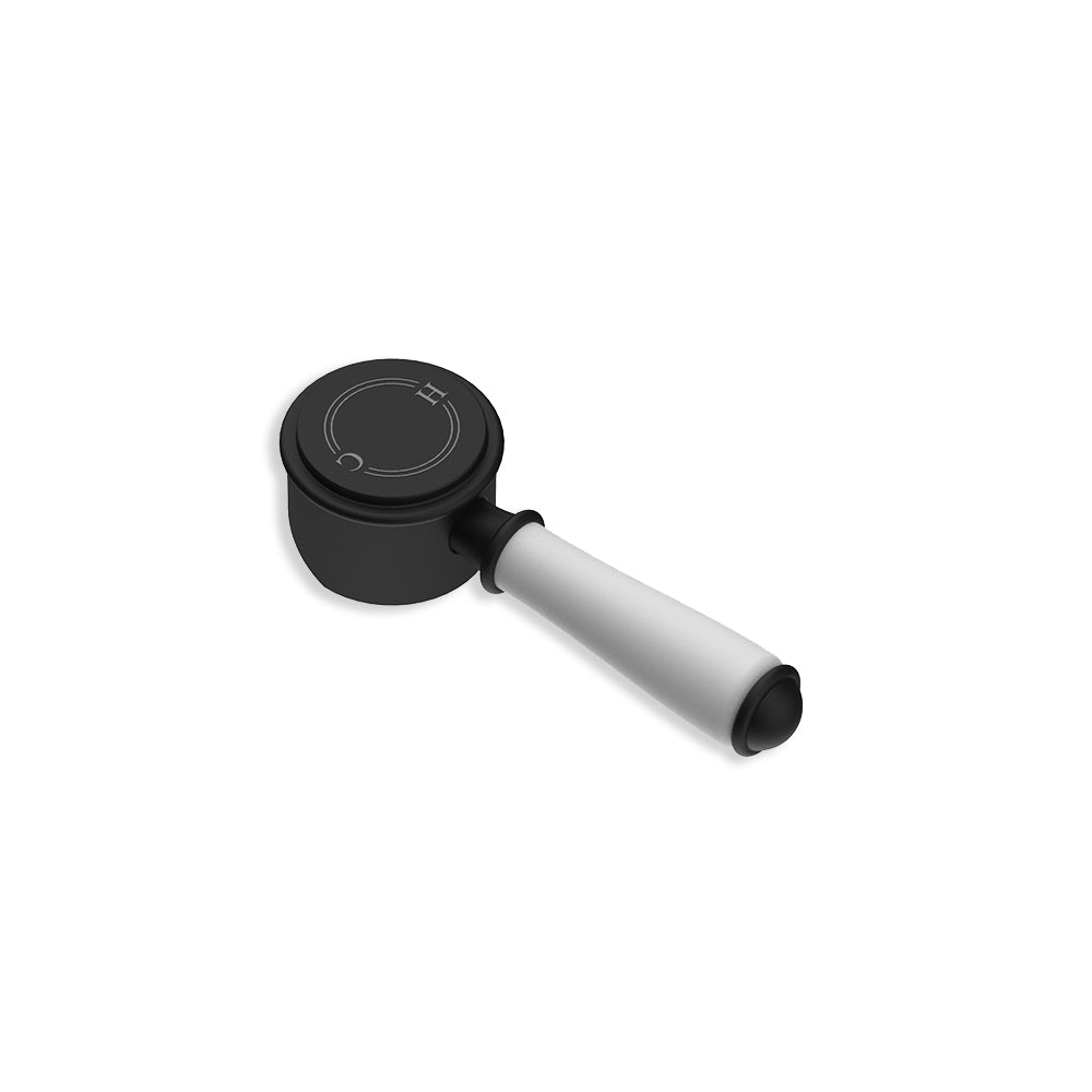 Clasico Ceramic Handle for Basin Mixer Matt Black - HYB868-201A-MB-HD - Bathroom Hub
