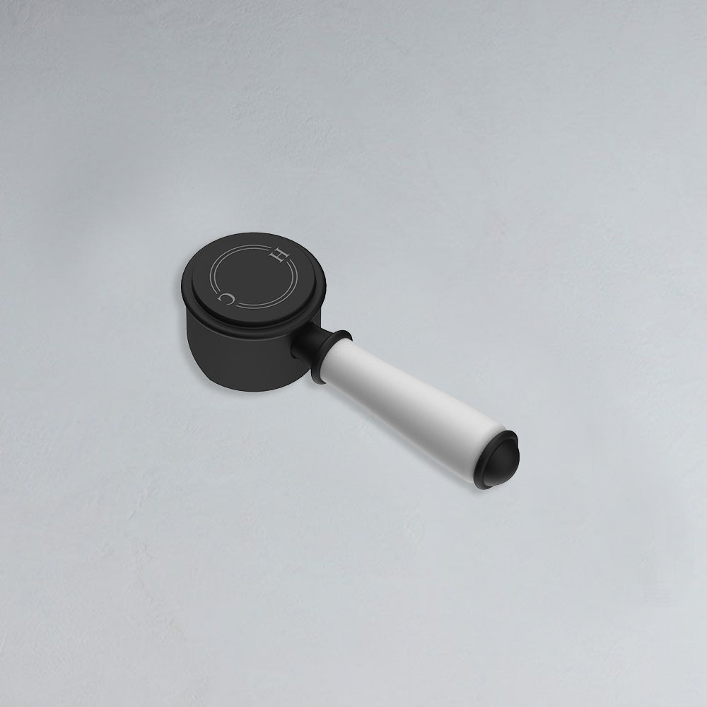 Clasico Ceramic Handle for Basin Mixer Matt Black - HYB868-201A-MB-HD - Bathroom Hub
