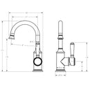 Clasico Gooseneck Basin Mixer Ceramic Handle in Matt Black - HYB868-201A-MB