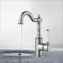 Clasico Basin Mixer with Ceramic White Handle Brushed Nickel - HYB868-202A-BN