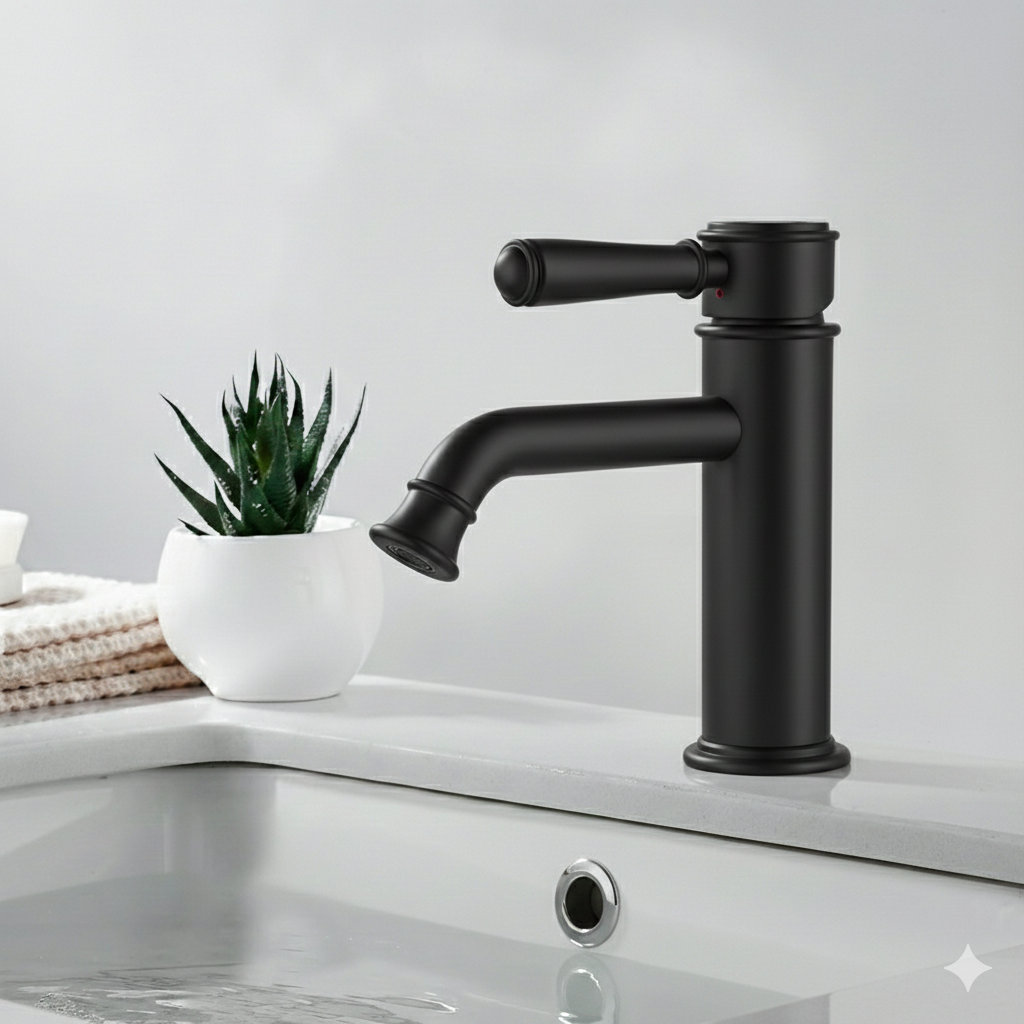 Clasico Basin Mixer Matt Black HYB868-203-MB - Bathroom Hub
