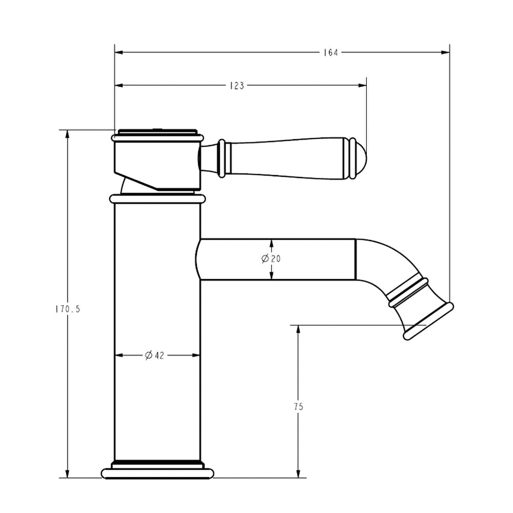 Clasico Basin Mixer Chrome HYB868-203 - Bathroom Hub