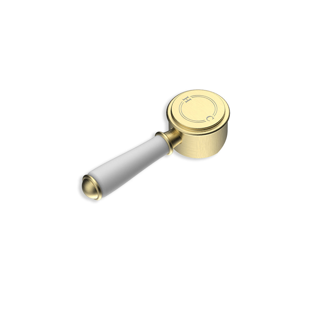 Clasico Ceramic Handle For Wall Mixer Brushed Gold - HYB868-301A-BG-HD - Bathroom Hub