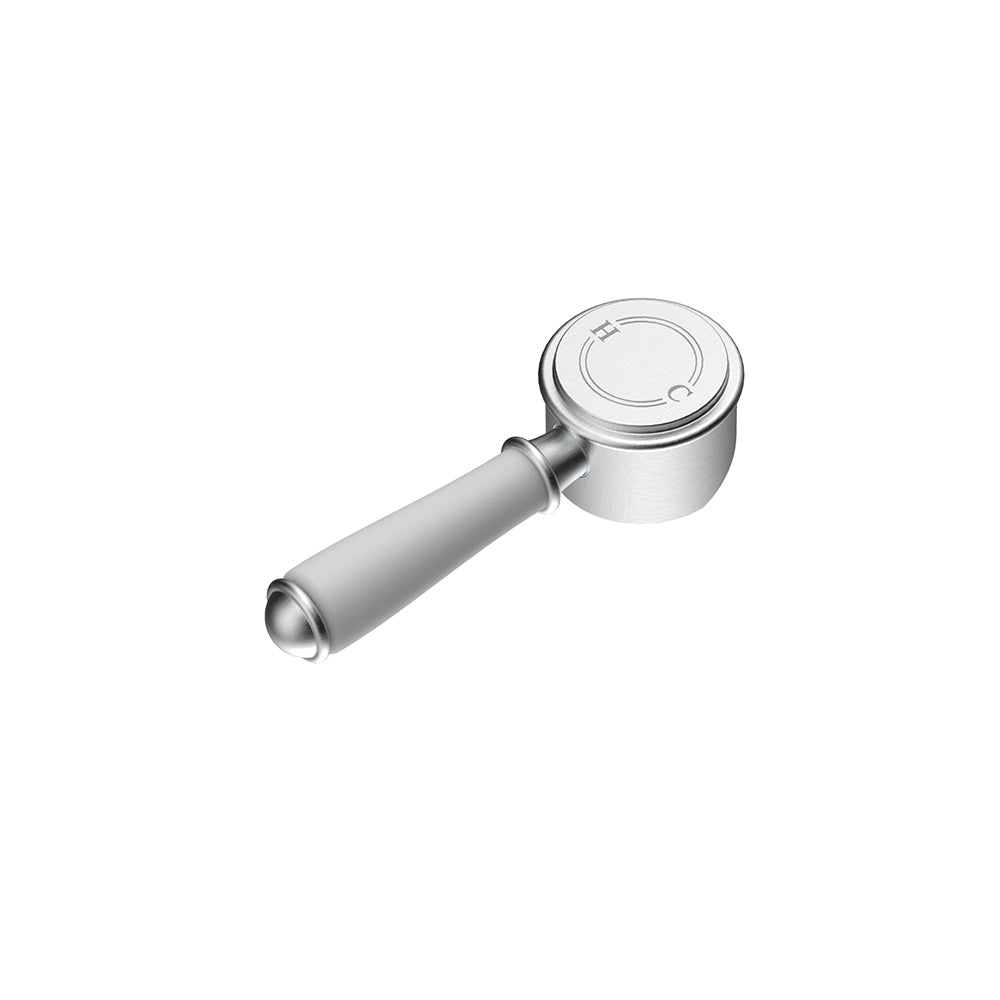 Clasico Ceramic Handle For Wall Mixer Brushed Nickel - HYB868-301-BN-HD - Bathroom Hub