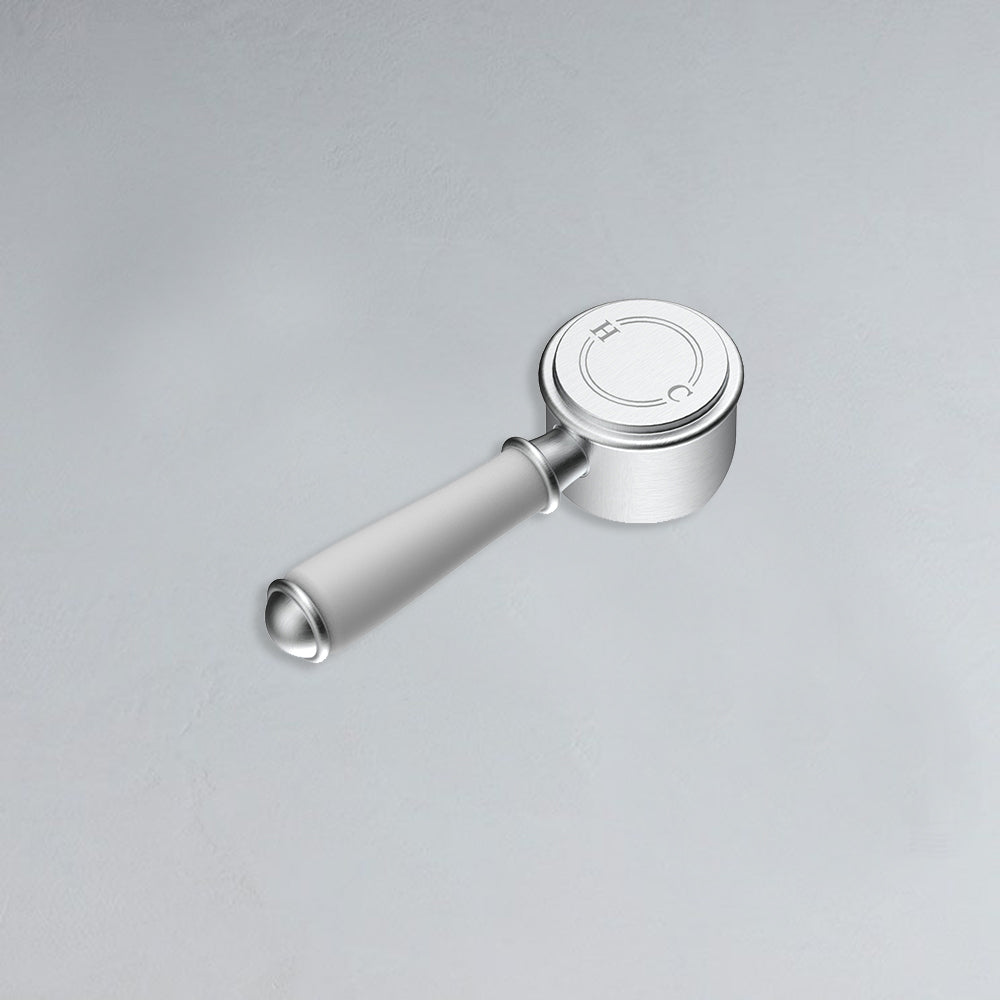 Clasico Ceramic Handle For Wall Mixer Brushed Nickel - HYB868-301-BN-HD - Bathroom Hub