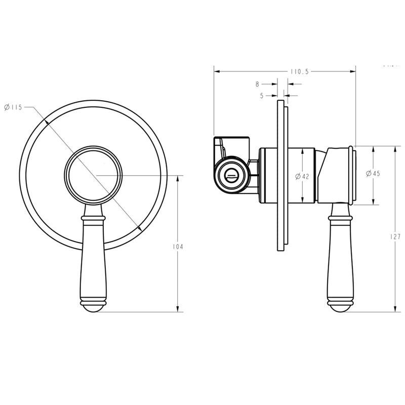 Vintage Wall Mixer Trim Kits Ceramic Handle in Brushed Nickel [HYB868-301ATK-BN]