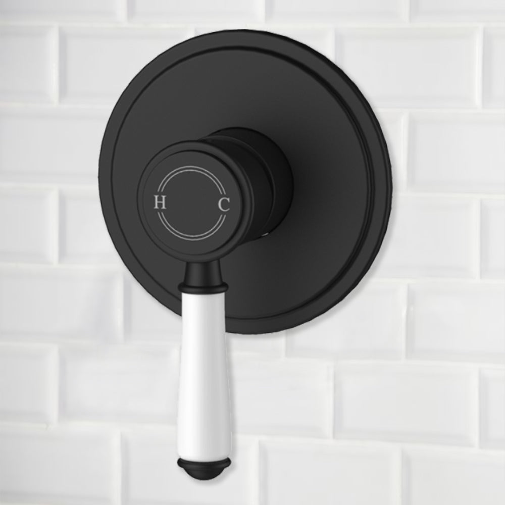 Vintage Wall Mixer Trim Kits Ceramic Handle in Matt Black - HYB868-301ATK-MB