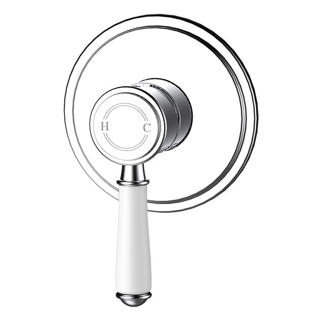 Vintage Chrome With Ceramic White Handle Bathroom Package Deal