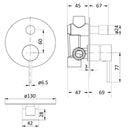 Vintage Wall Diverter Mixer Trim Kits Ceramic handle in Brushed Nickel[HYB868-501ATK-BN]
