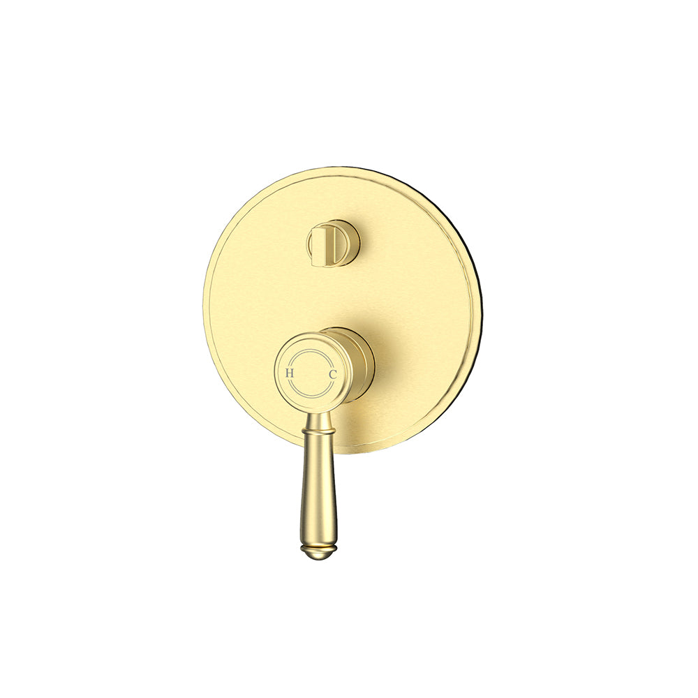 Vintage Wall Diverter Mixer Trim Kit in Brushed Gold - HYB868-501TK-BG