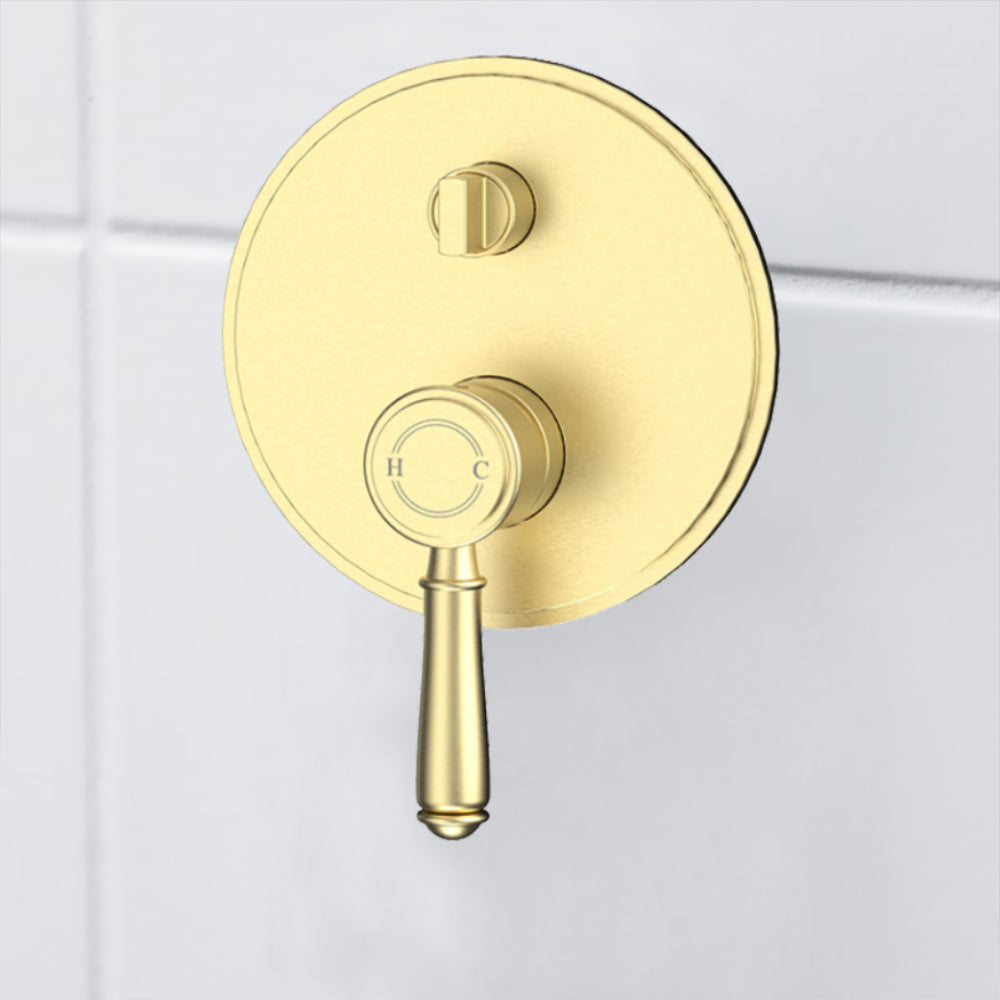 Vintage Wall Diverter Mixer Trim Kit in Brushed Gold - HYB868-501TK-BG