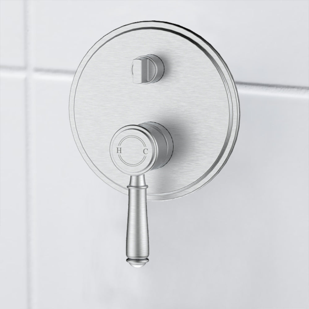 Vintage Wall Diverter Mixer Trim Kit in Brushed Nickel - HYB868-501TK-BN