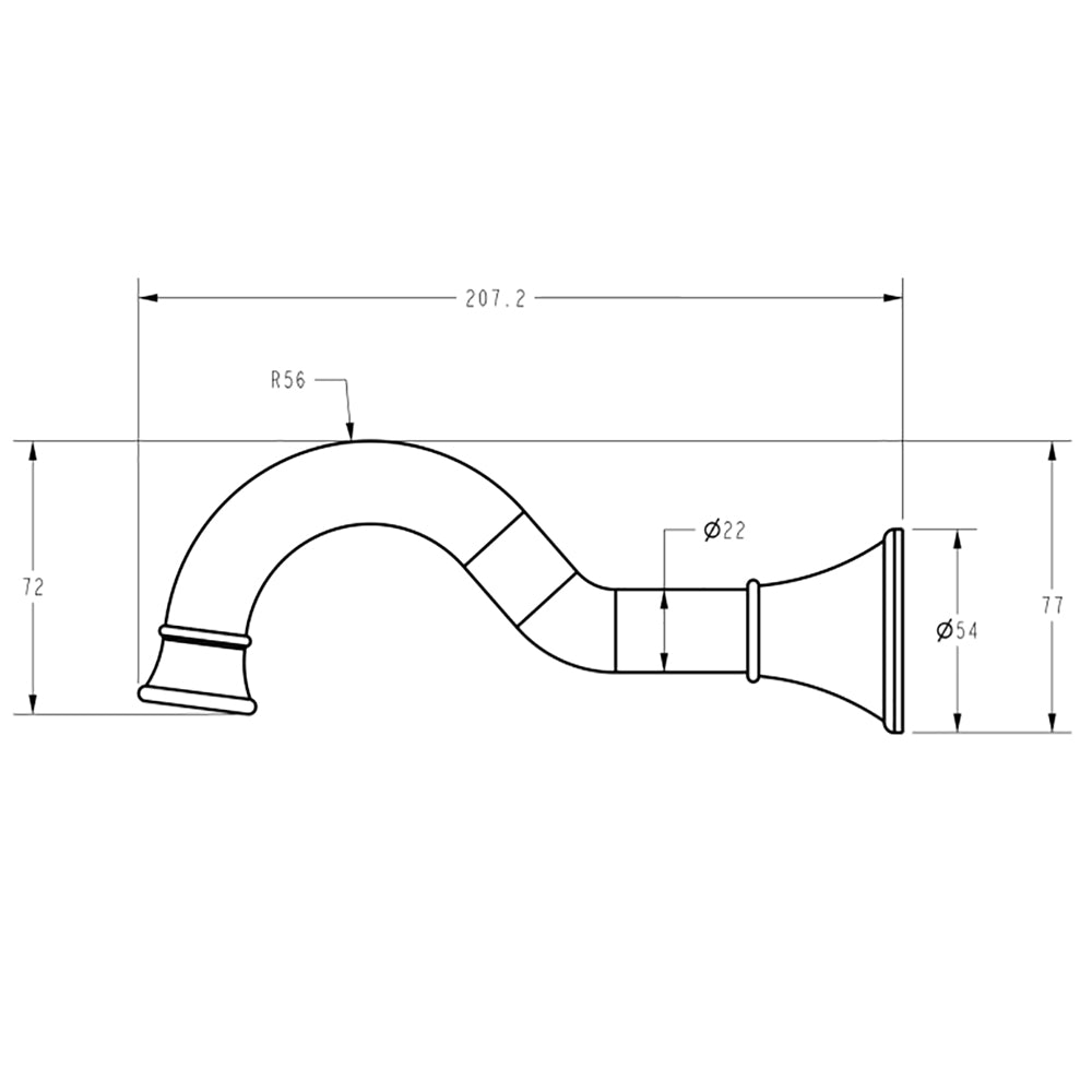 Vintage Spout in Brushed Nickel HYB868-801BN