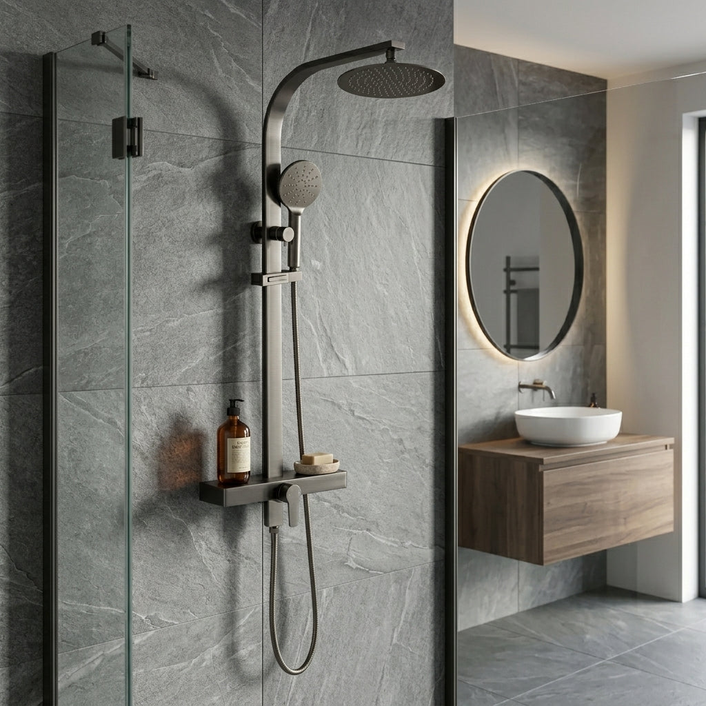 Hamilton Round Multi Function Shower Combo Set - VMFC02-GM-Bathroom-Hub