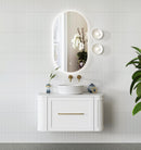 Curved Shaker Wall Hung Matt White Vanity Unit 900mm